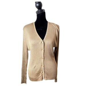 Vintage‎ St. John by Marie Gray Sport Ribbed Cardigan Sweater Size S Minimalist